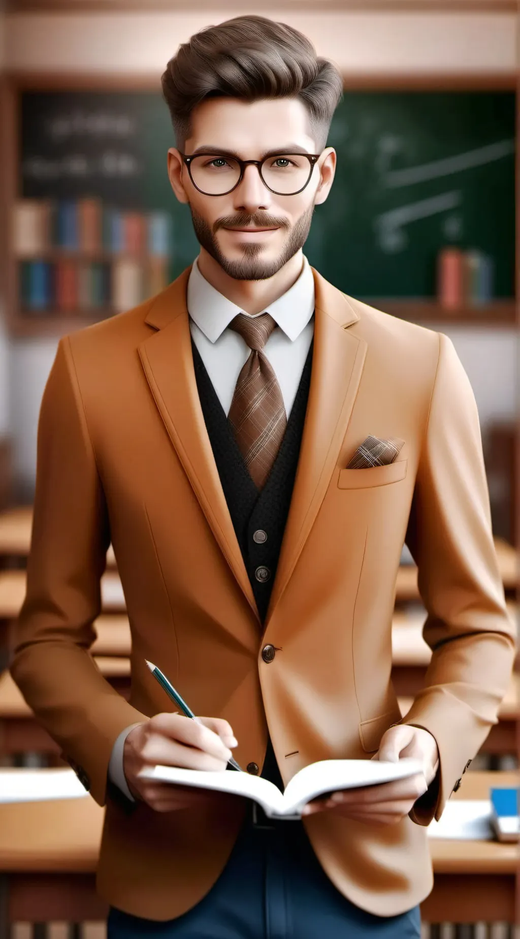 ai character: cash teacher  background