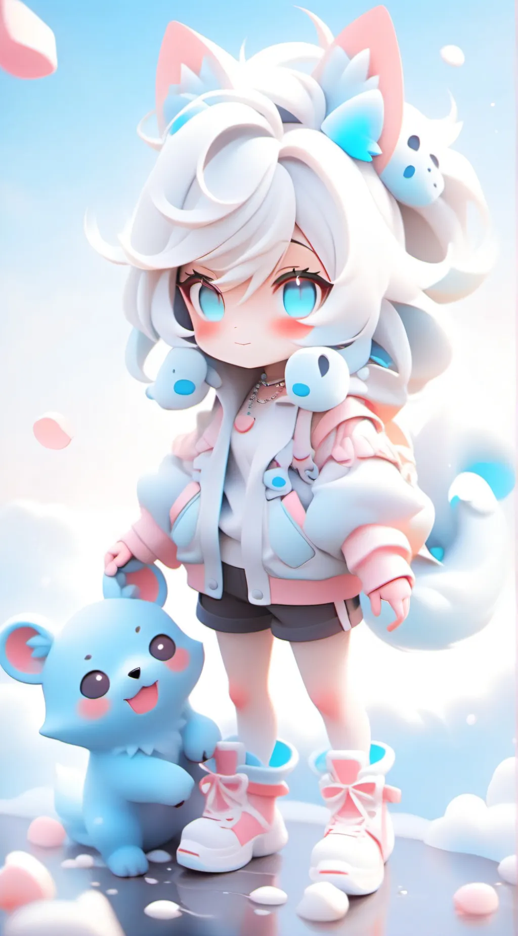 ai character: Furry con shootout background