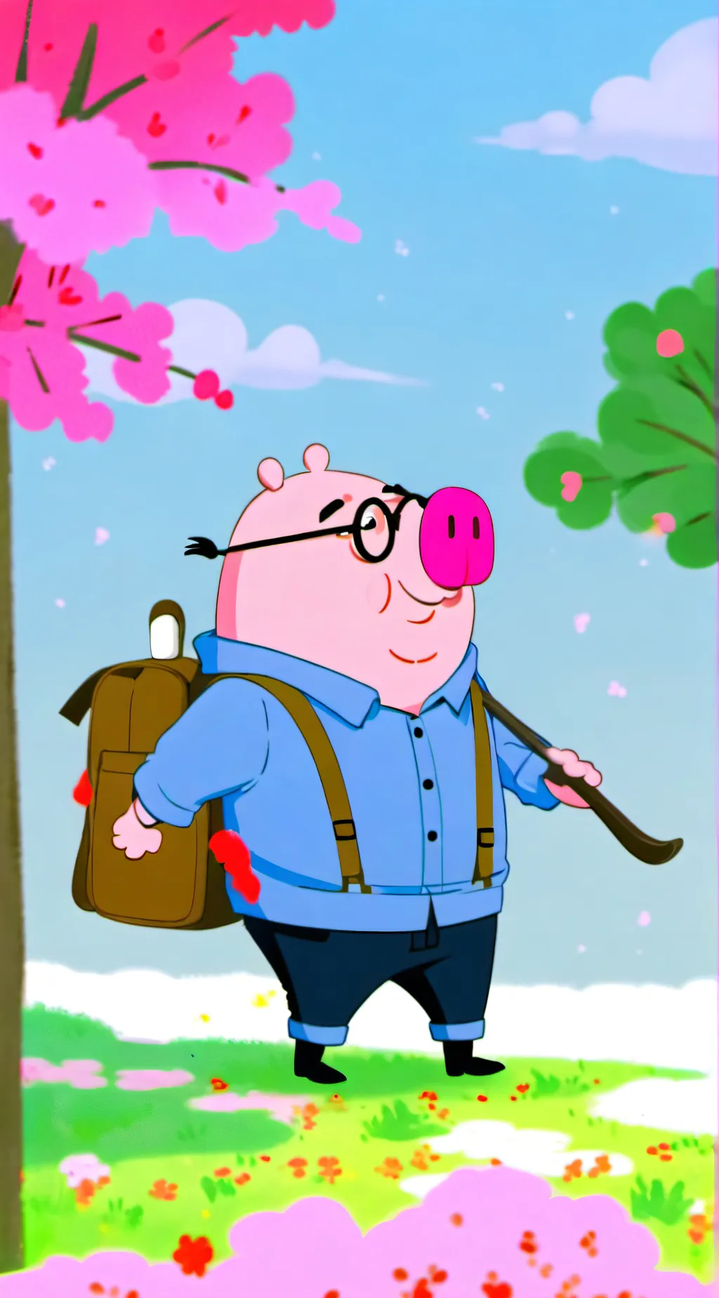 ai character: Daddy pig background