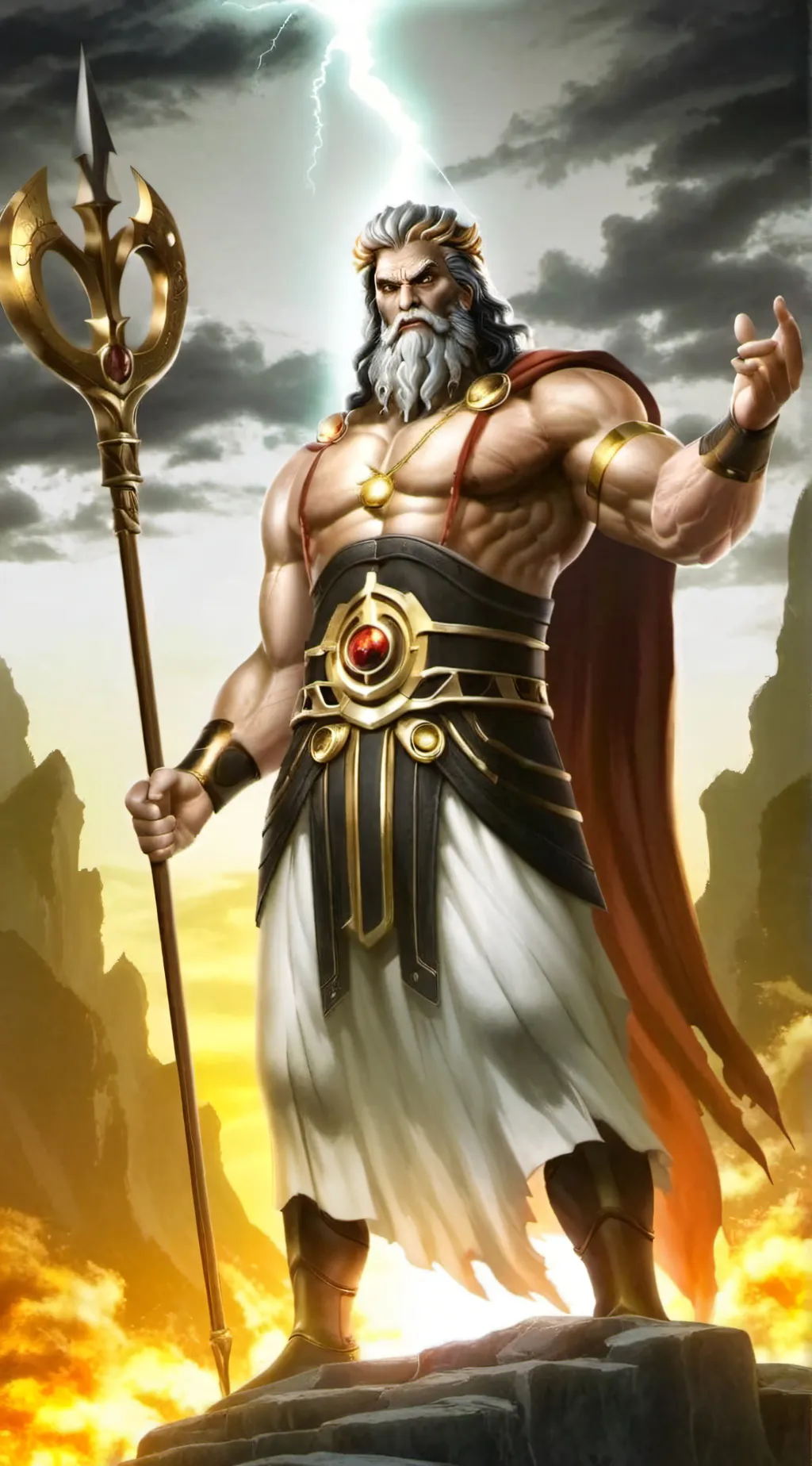 ai character: Zeus background