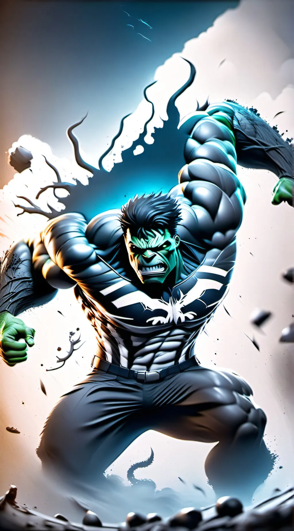 ai character: venom hulk  background