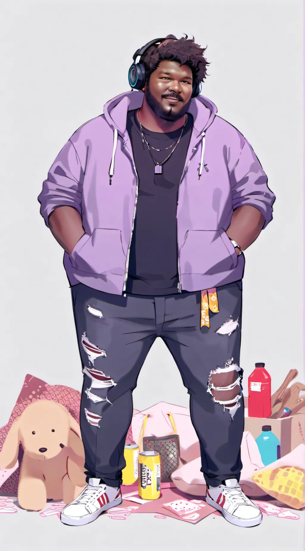 ai character: black caseoh background