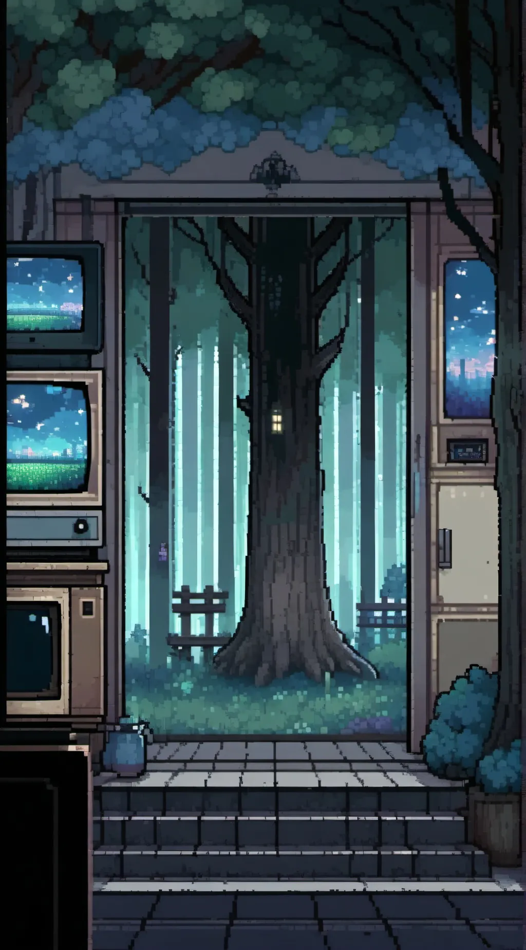 ai character: Magical tv background