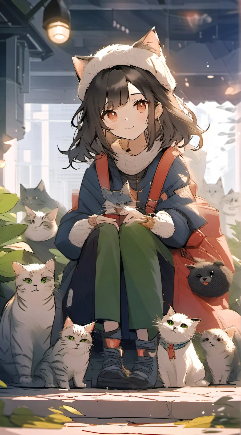 ai character: Meowie background