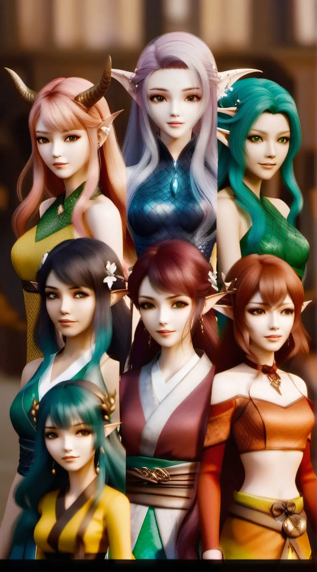ai character: Monster Girls background