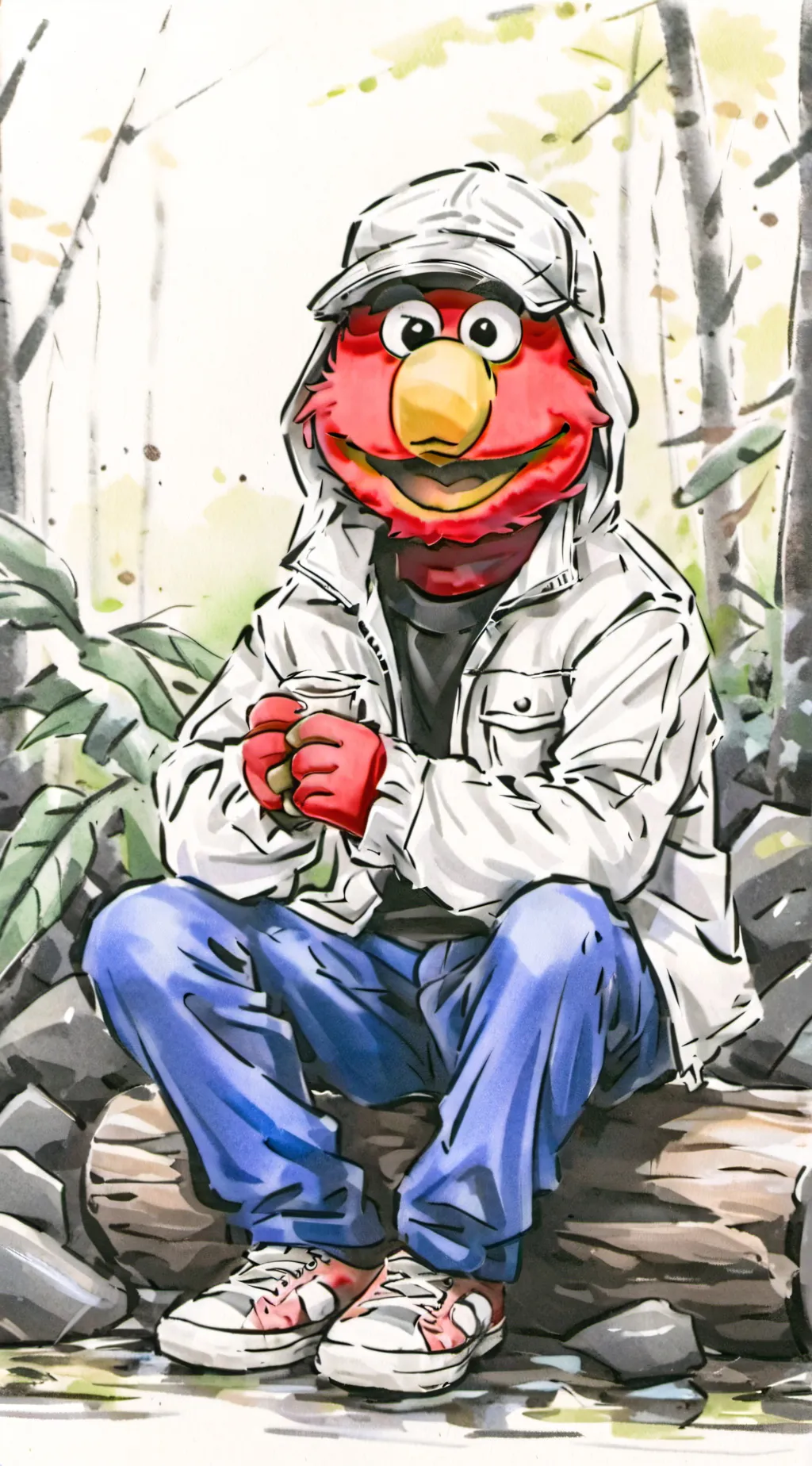 ai character: Sesame street background
