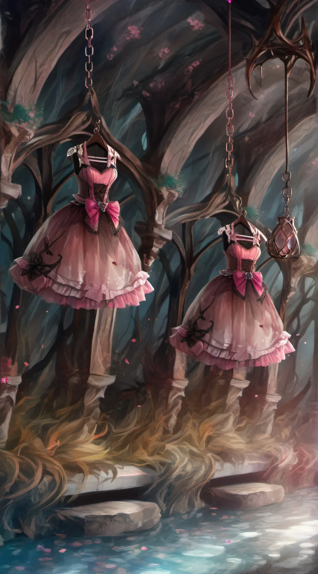 ai character: Feminising Dungeon background