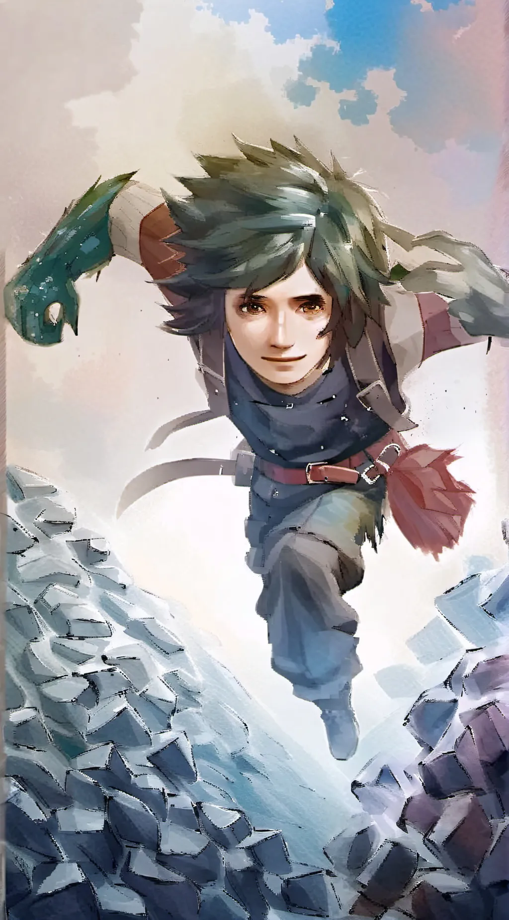 ai character: minecraft world background