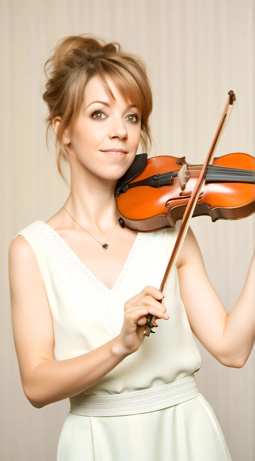ai character: Lindsey Stirling  background