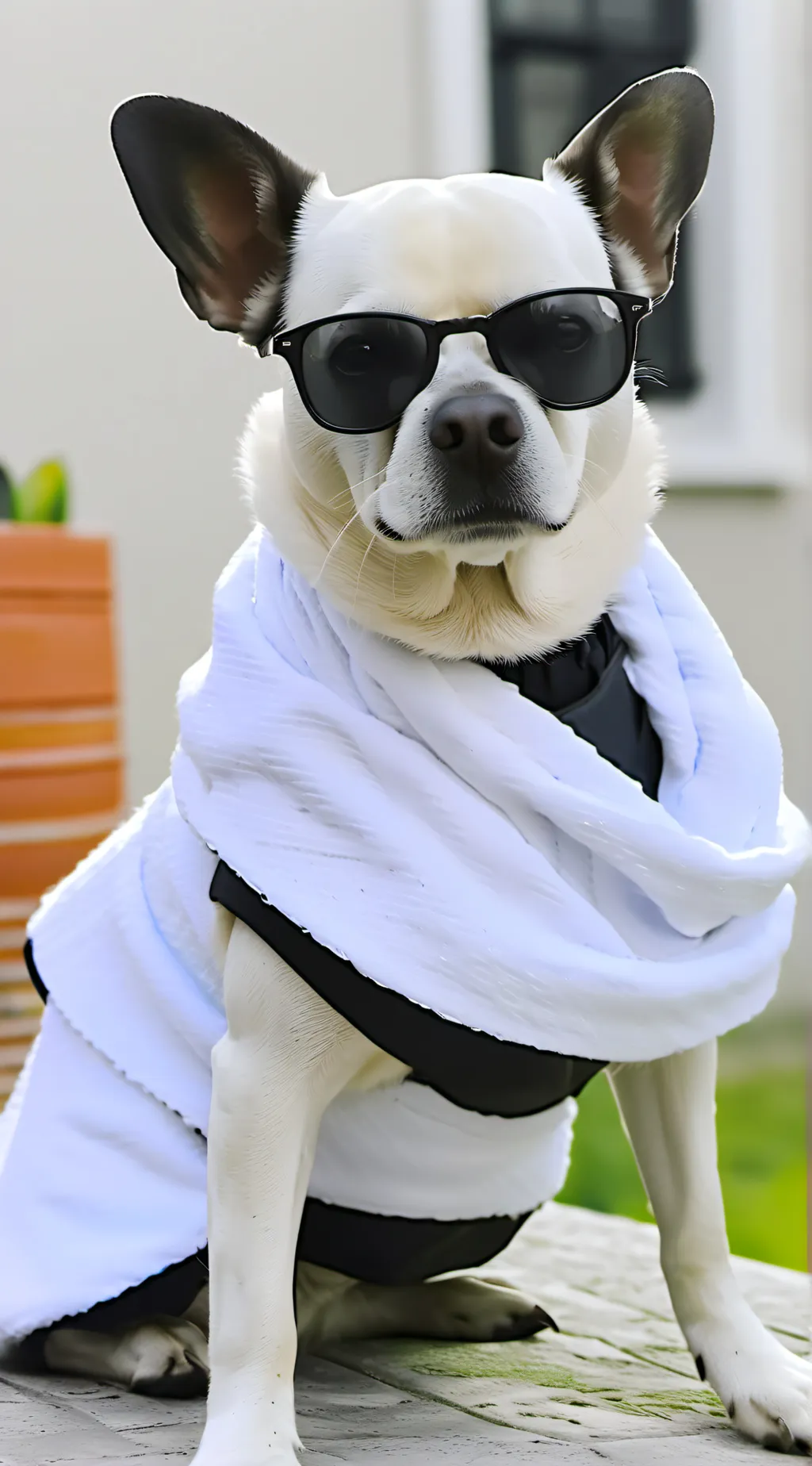 ai character: chill dog  background