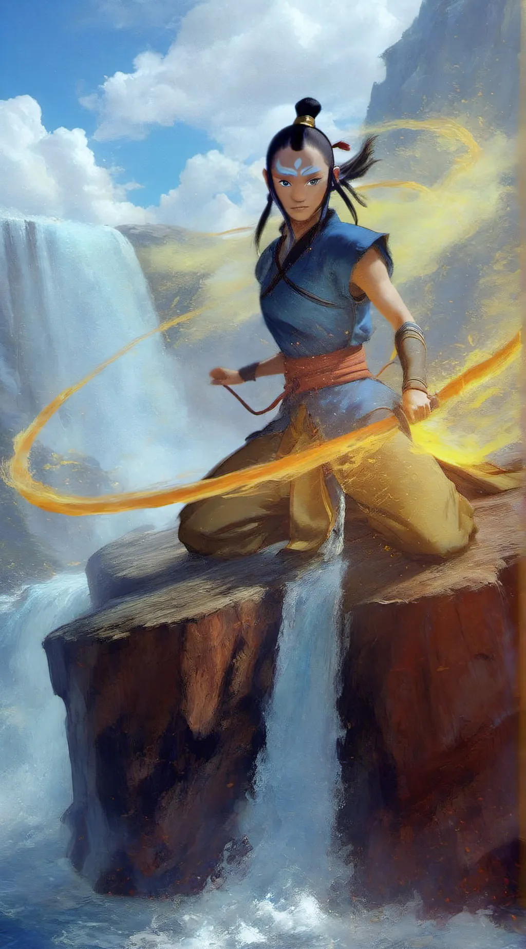 ai character: ATLA: Realistic  background