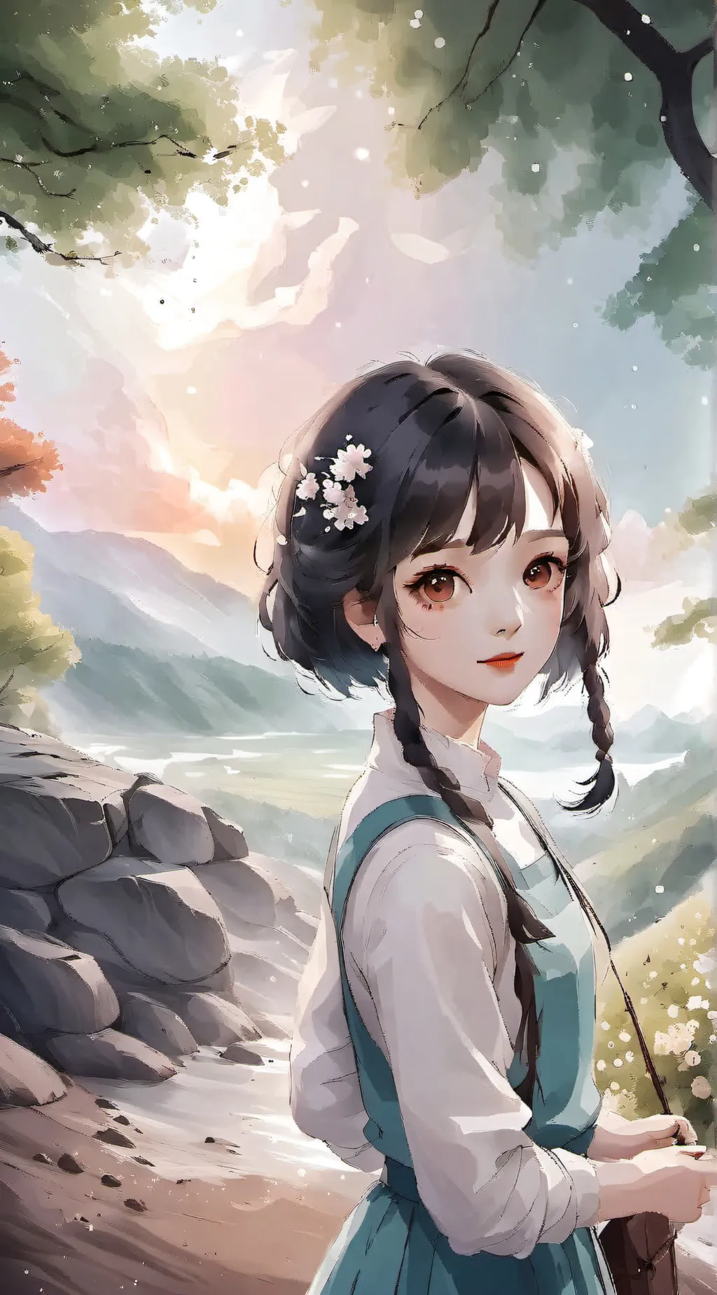 ai character: sad life background