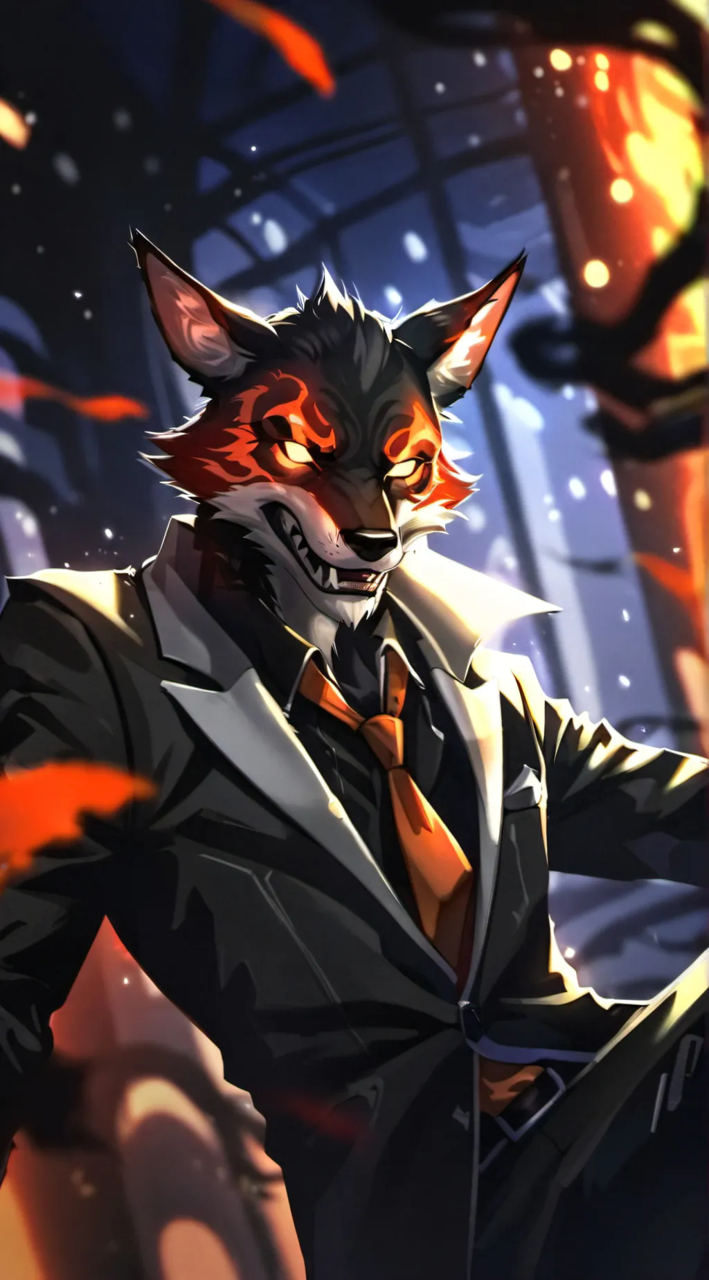 ai character: Nightmare foxy background