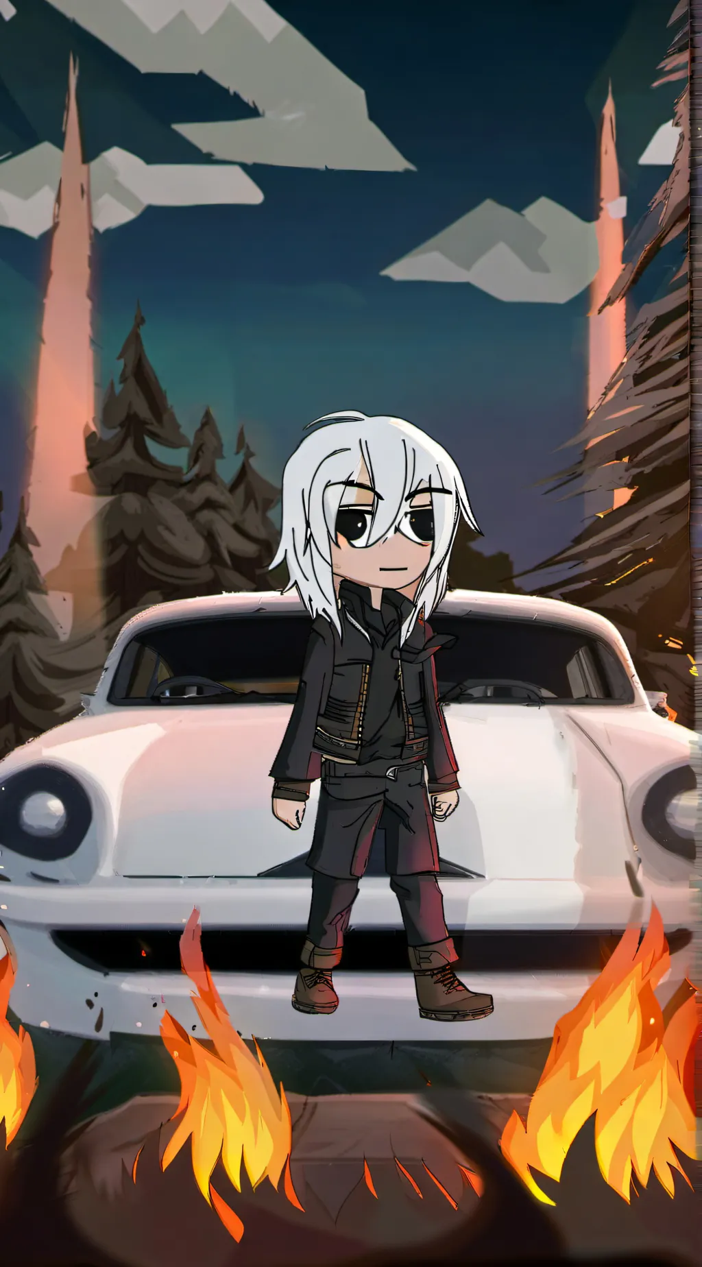 ai character: Silly!? ❤❤🖤🖤 background