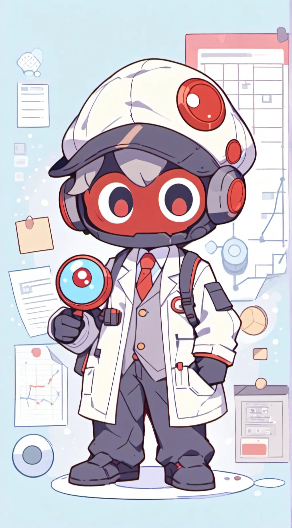ai character: ★Scientist/Red★ background