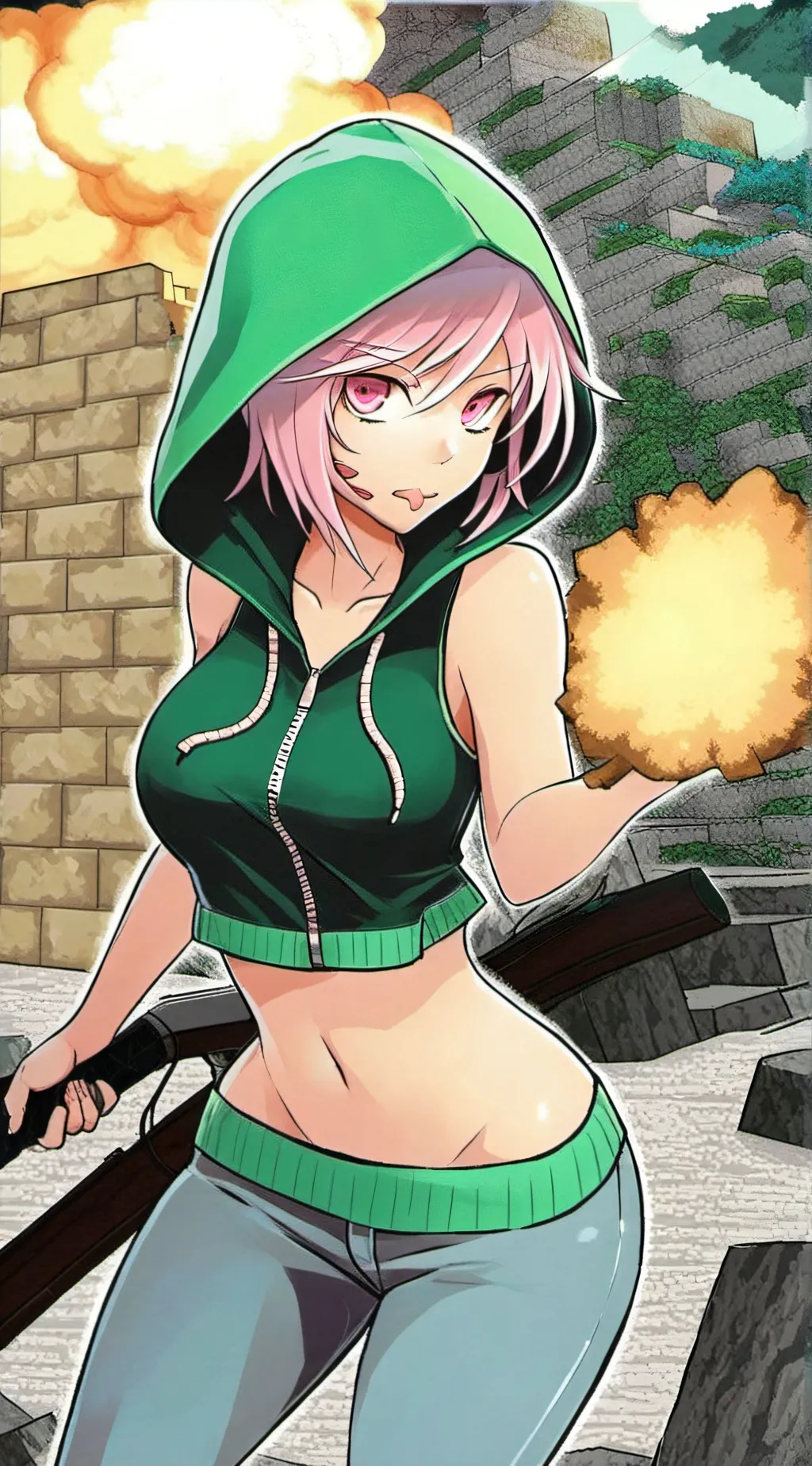 ai character: creeper girl background