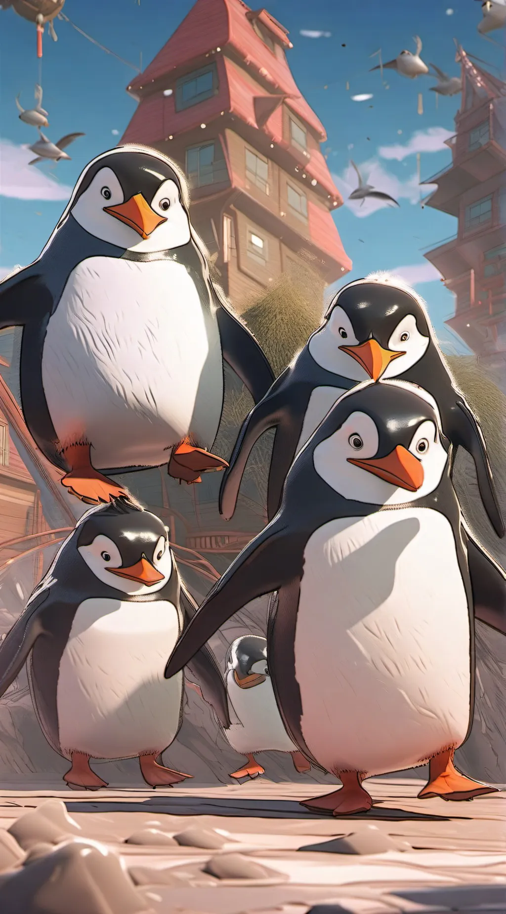 ai character: The Penguins of M background