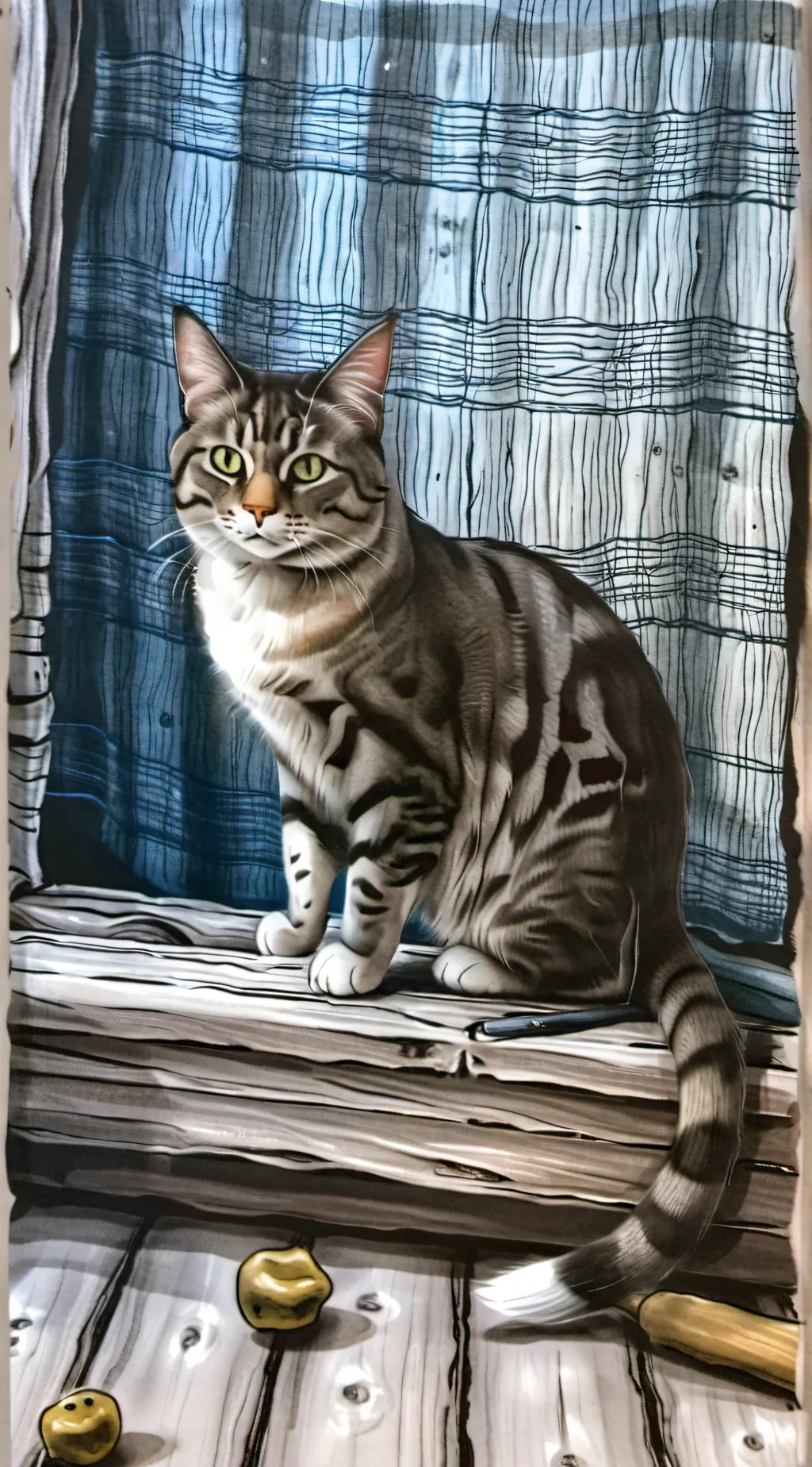 ai character: Bakugos tabby cat background