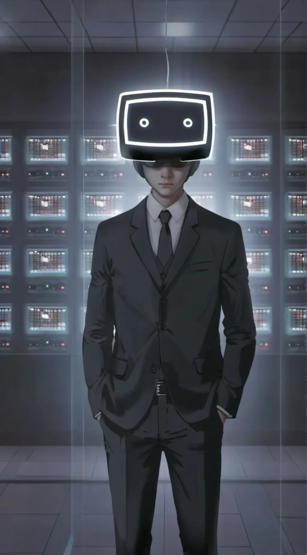 ai character: [toilets🟡 vs TVs🟣] background