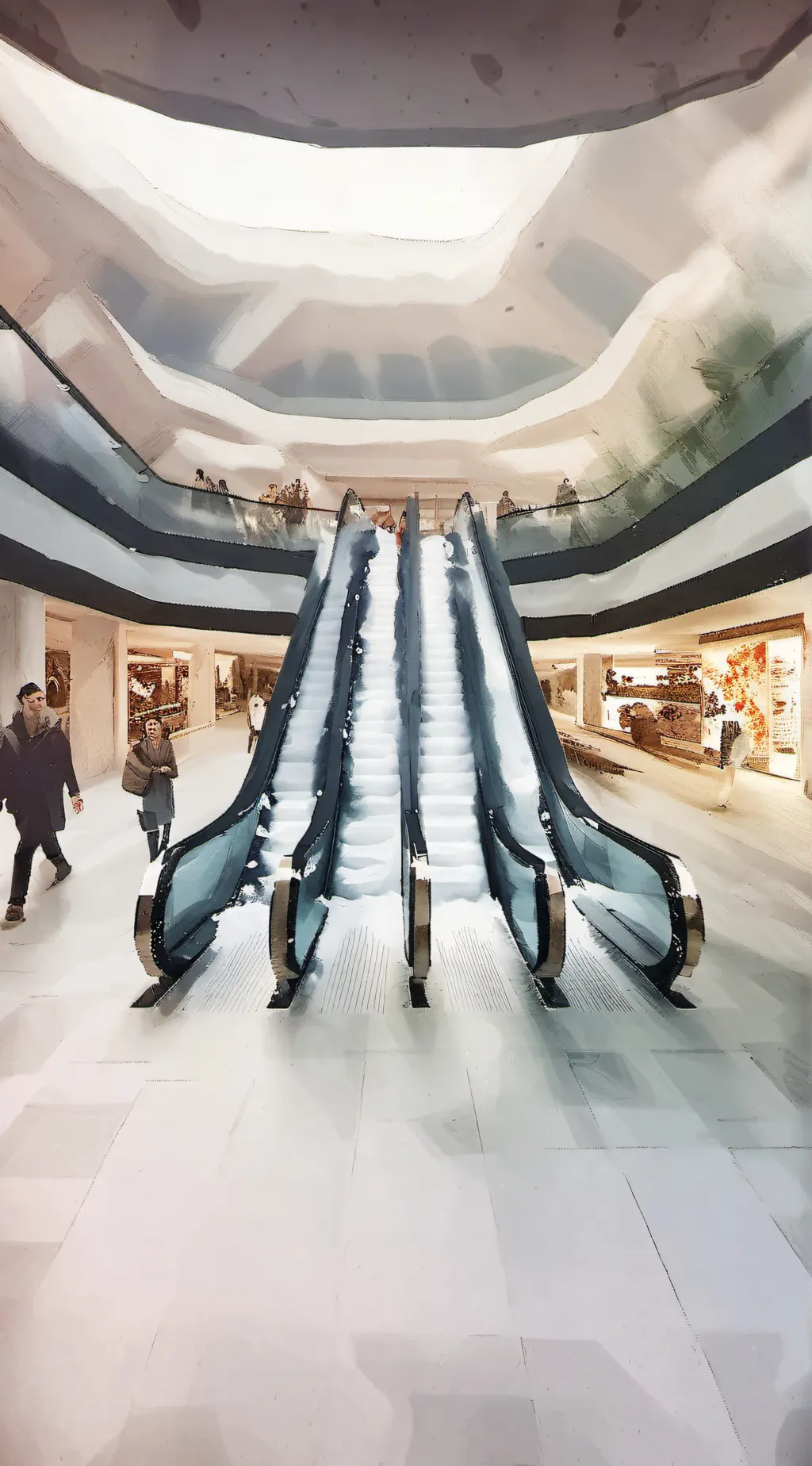 ai character: HH shopping mall background