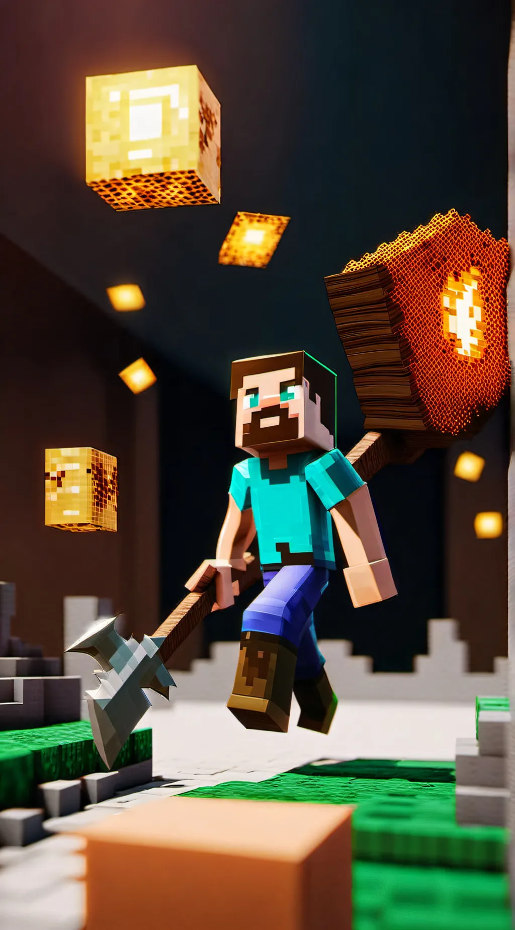 ai character: STEVEFROMMINECRAFT background
