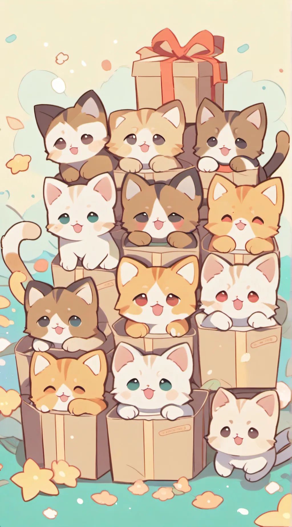 ai character: cute cats background