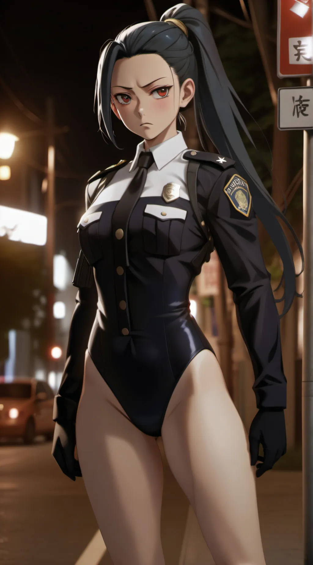 ai character: officer Momo Yaoyo background