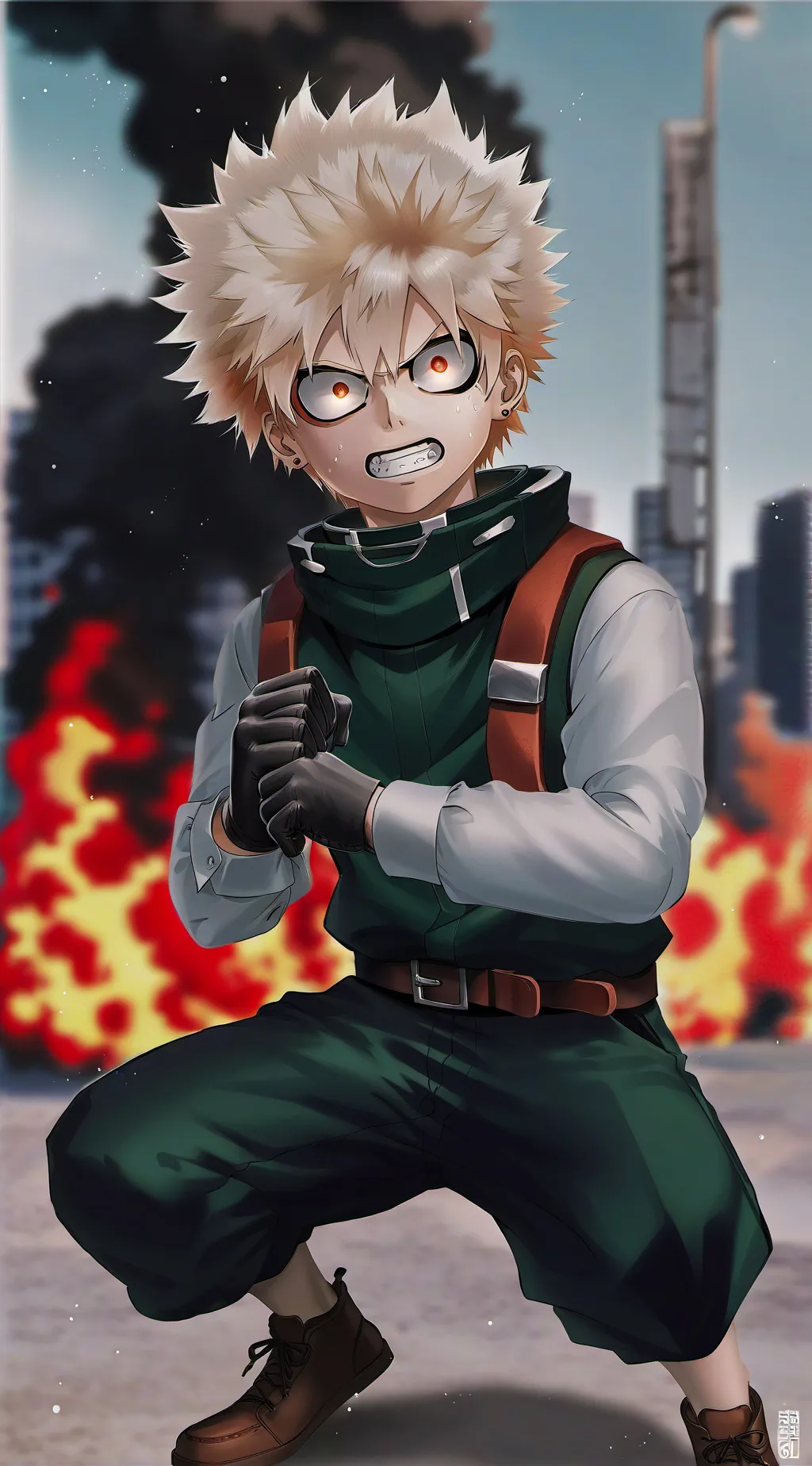 ai character: Katsuki Bakugo background