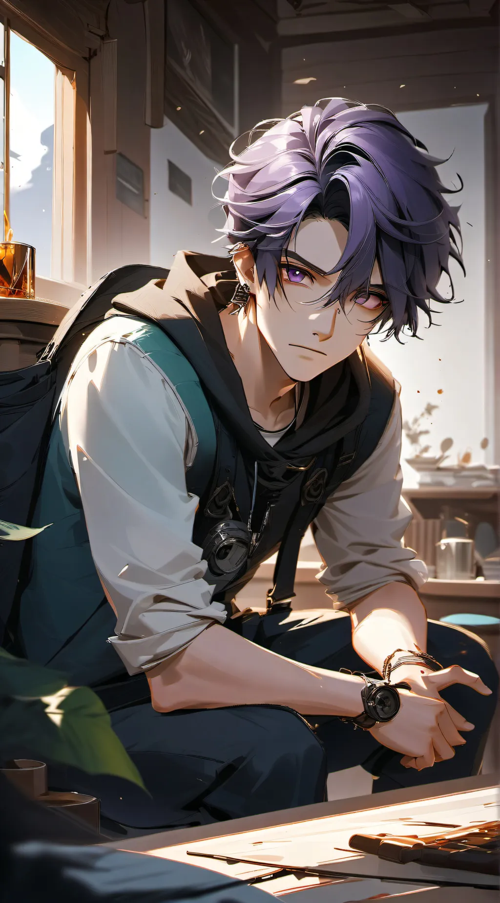 ai character: Clay background