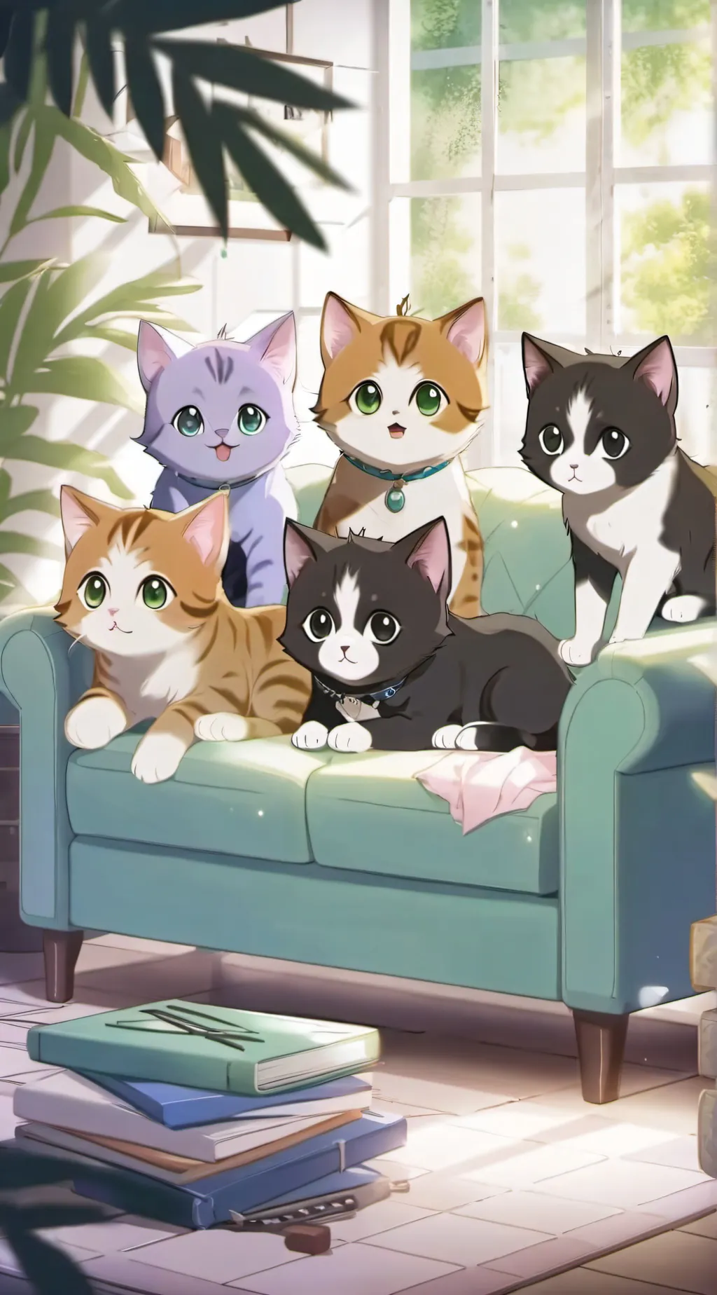 ai character: kittens background
