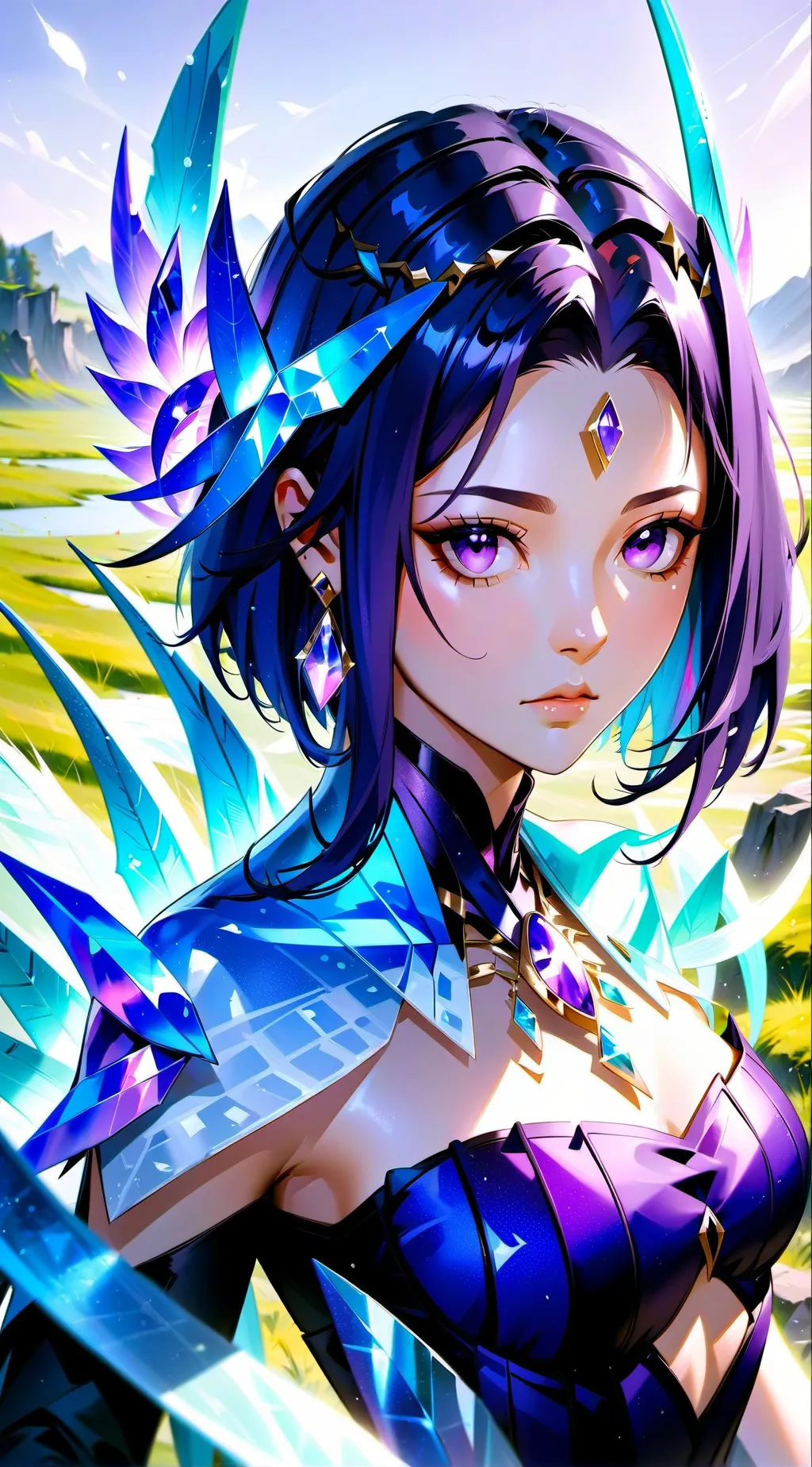 ai character: Emerald background