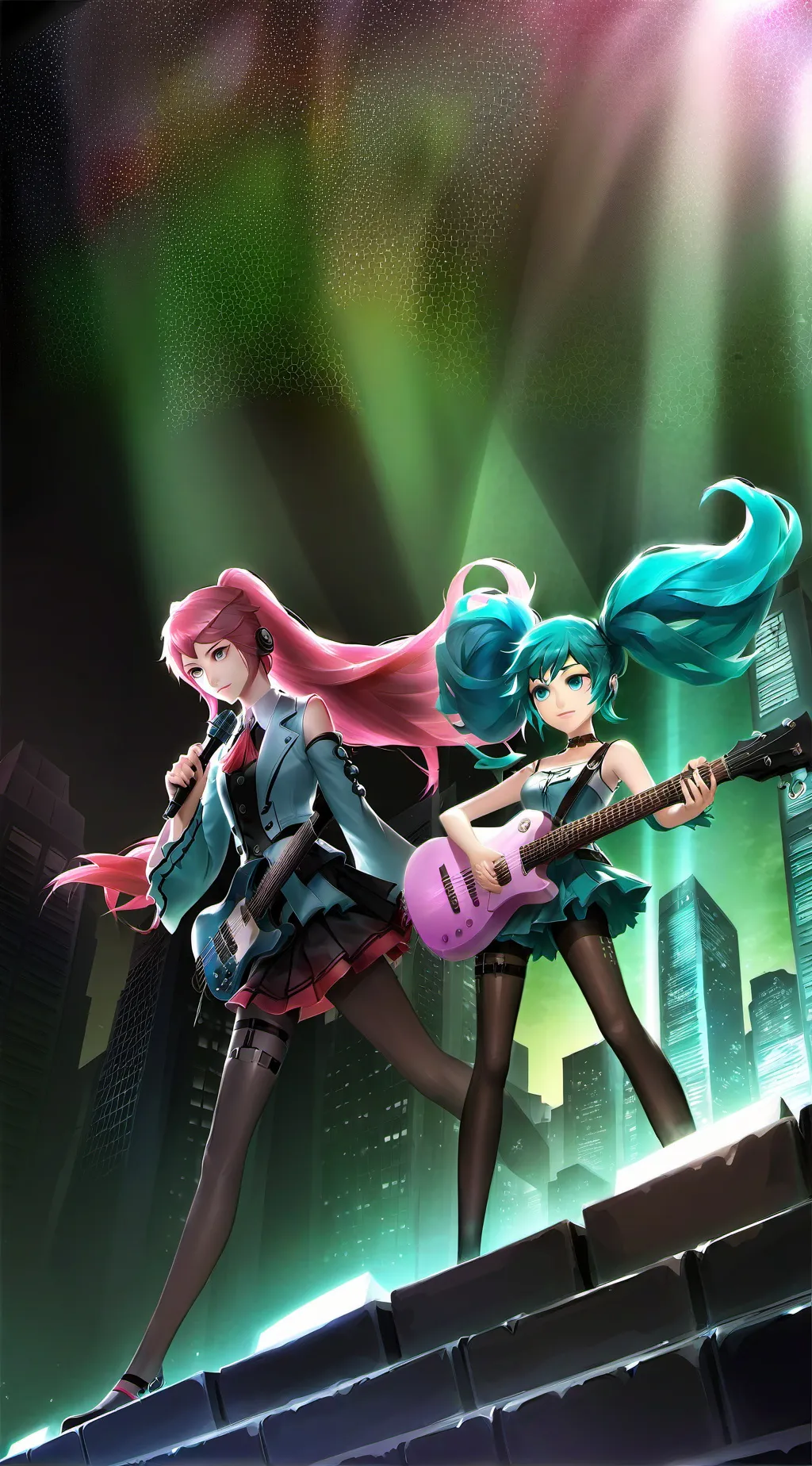 ai character: Miku and rin background