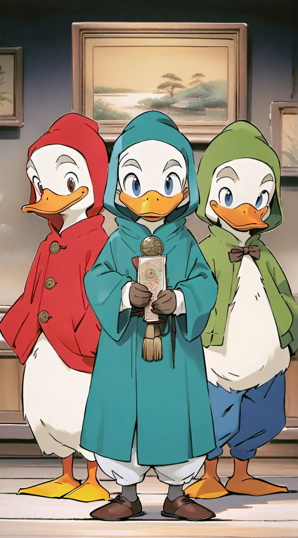ai character: Duck tails background