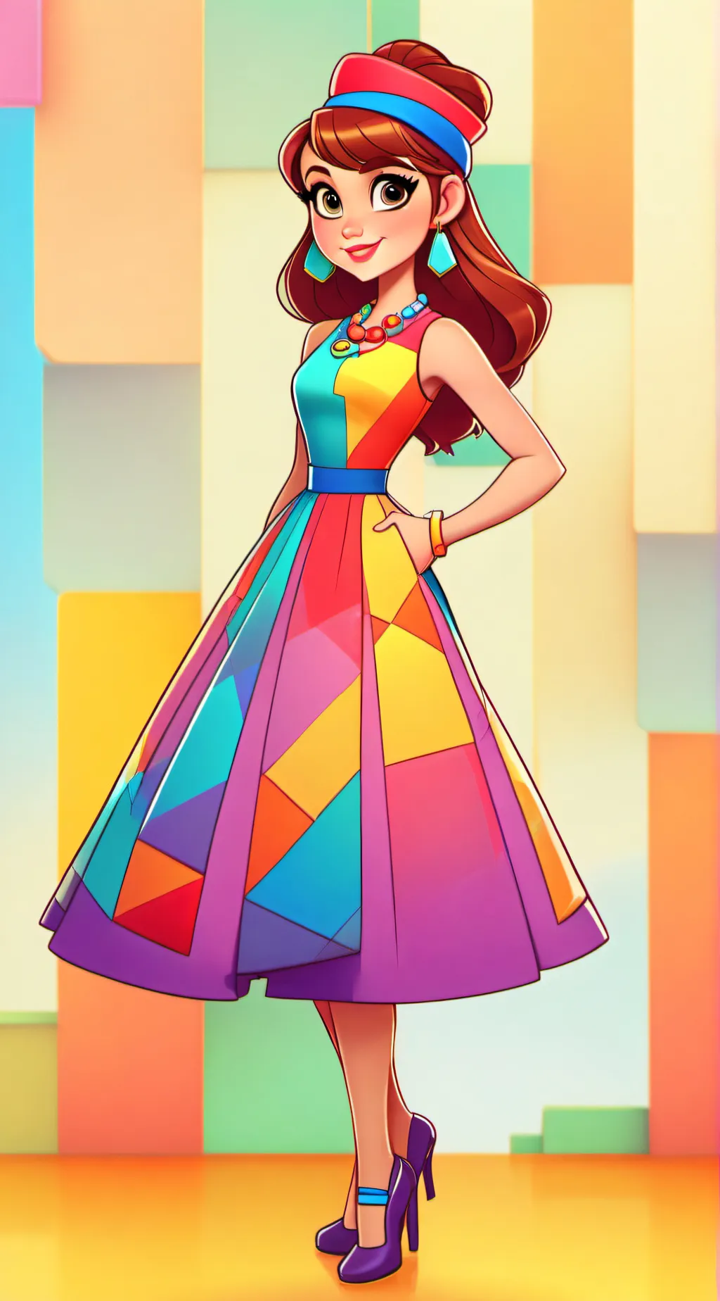 ai character: Tetris Girl background