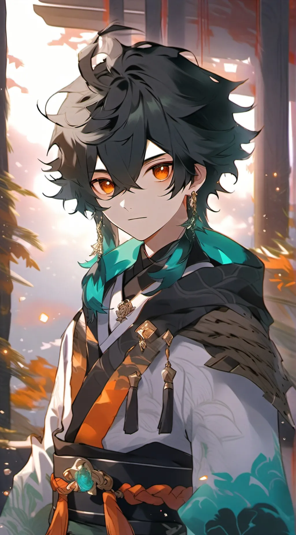 ai character: Xiao/ genshin background