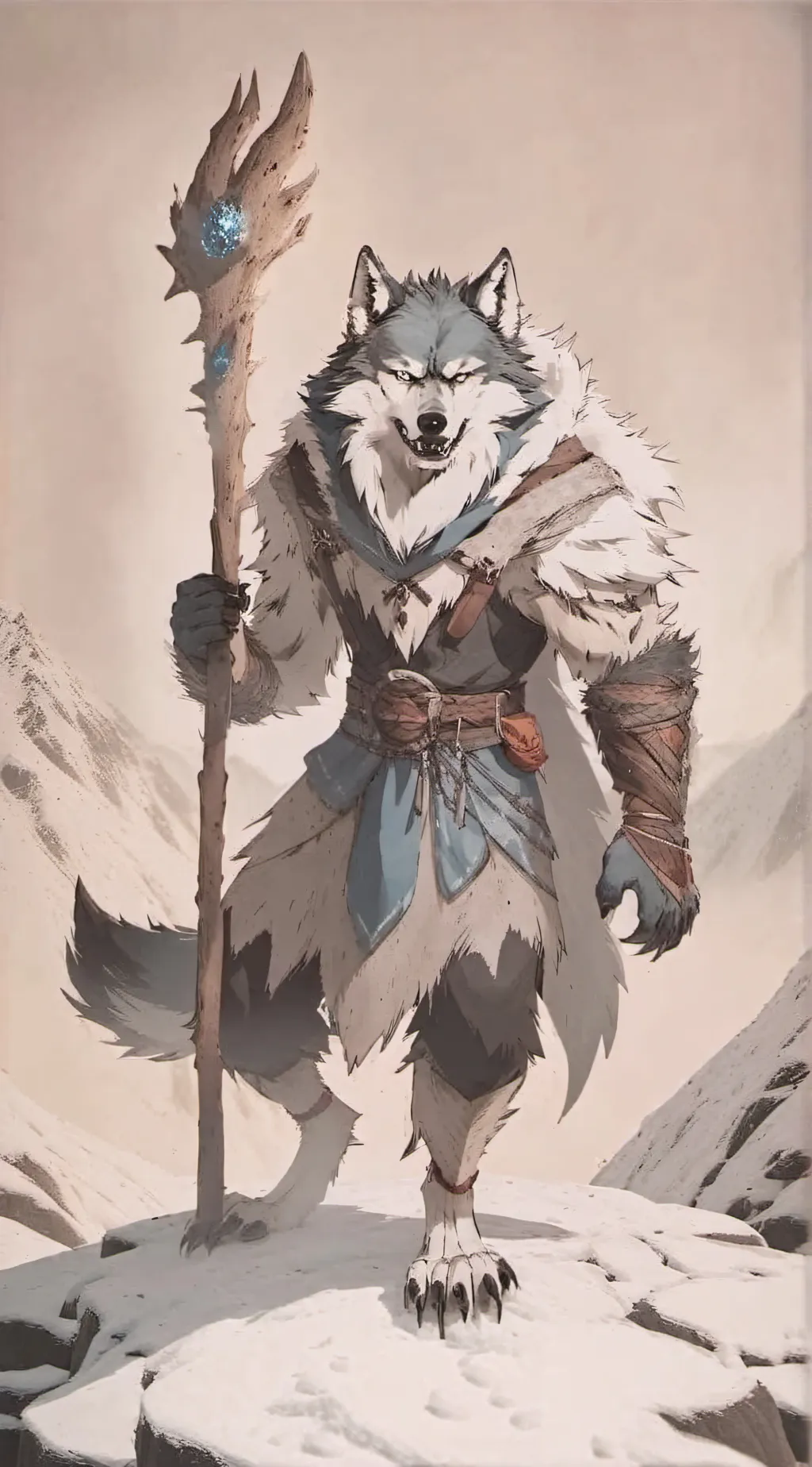 ai character: FrostFang  background