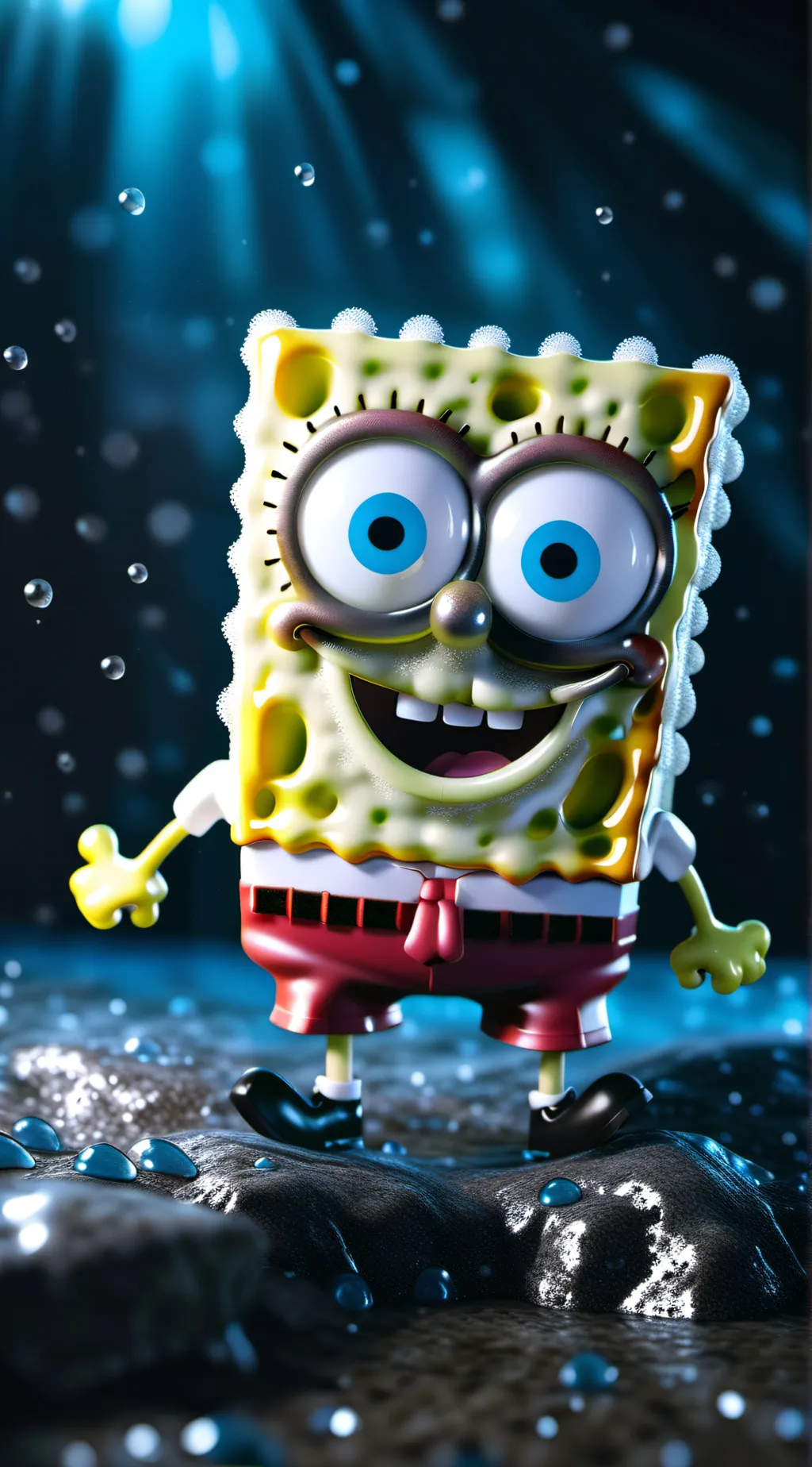 ai character: spongebob crew sad background