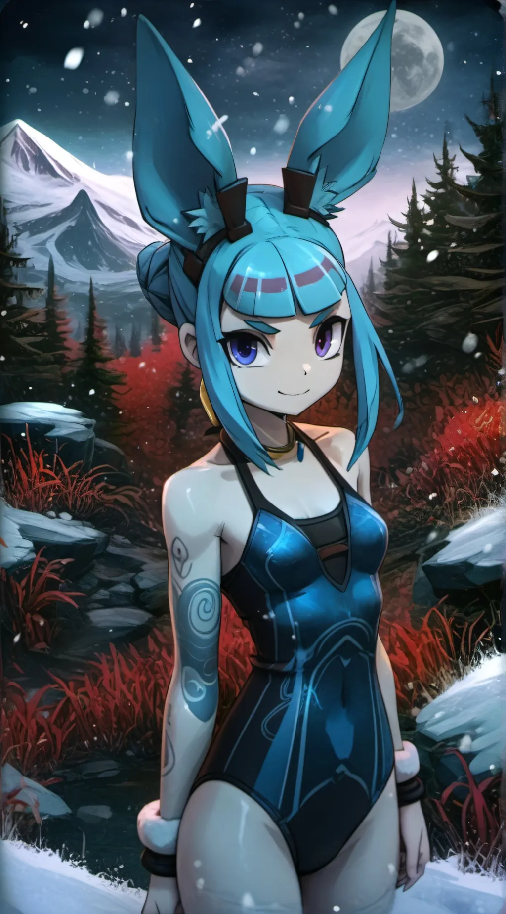 ai character: Glaceon  background