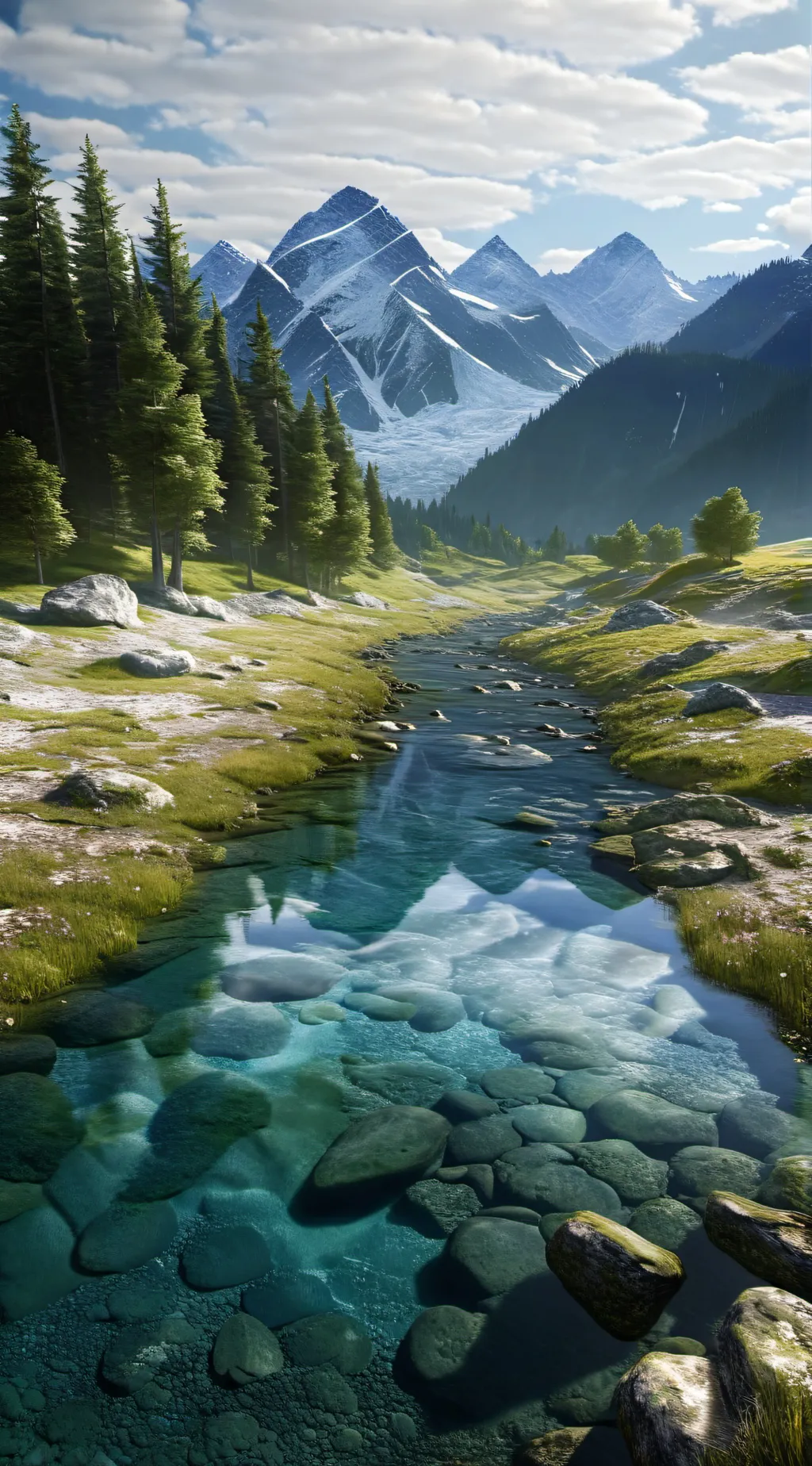 ai character: Mountains  background