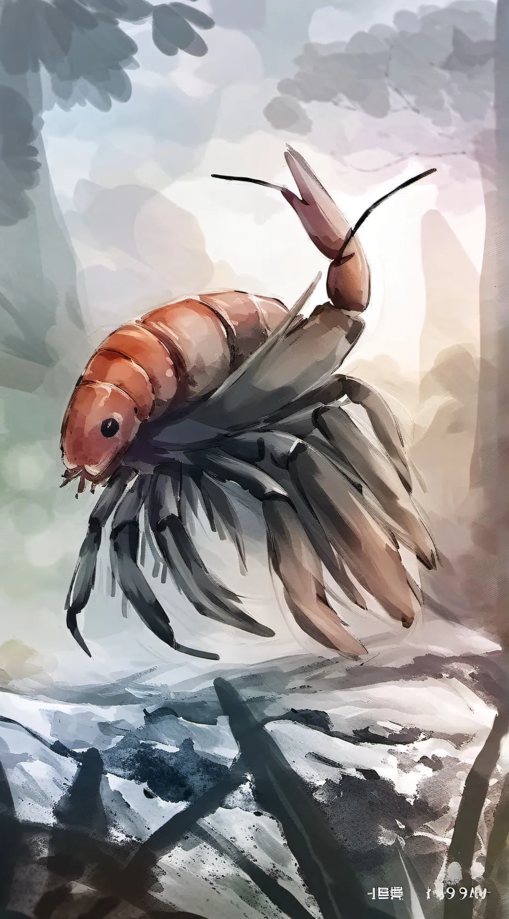 ai character: Shrimpo! background