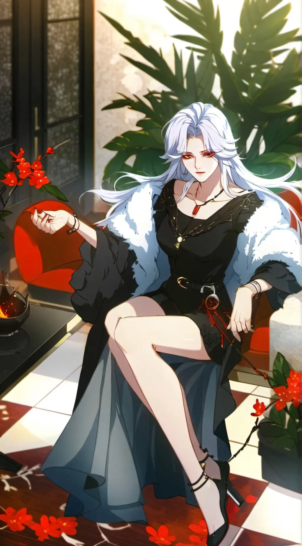 ai character: Snow  background