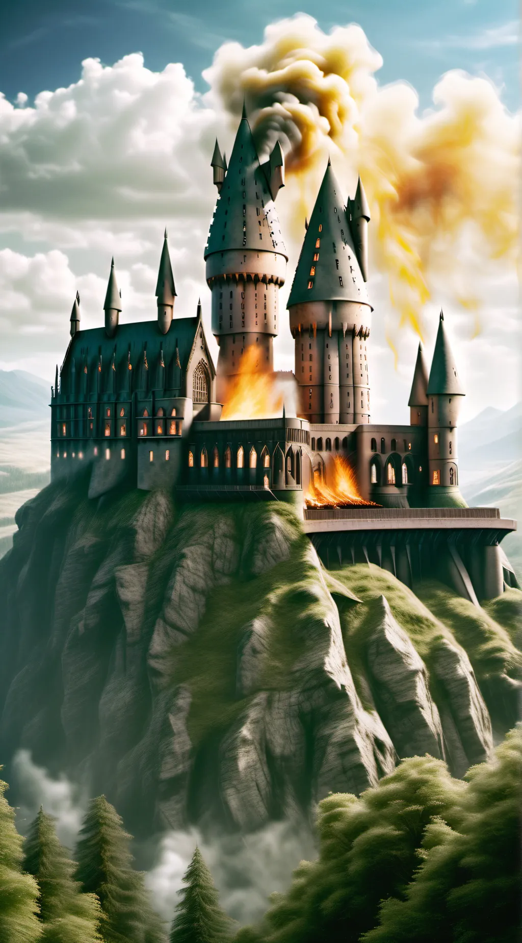 ai character: Hogwart final batt background