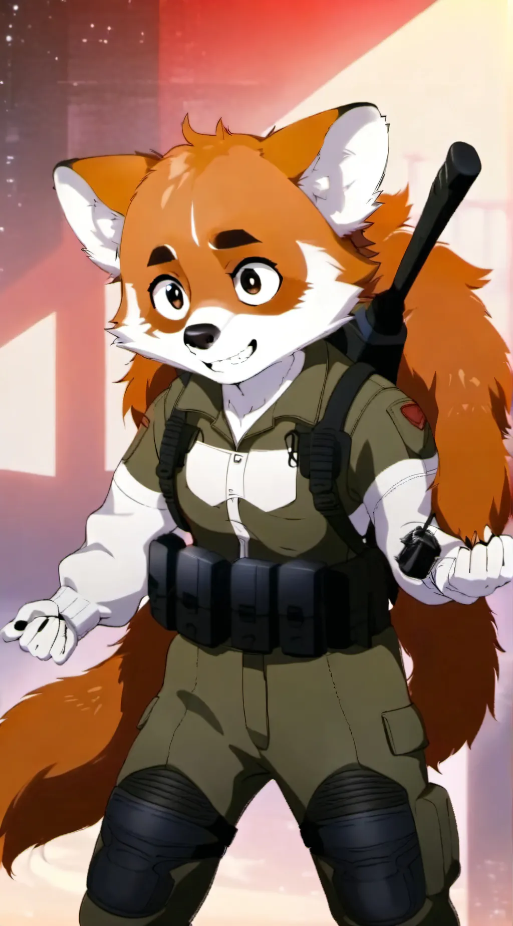 ai character: Red background