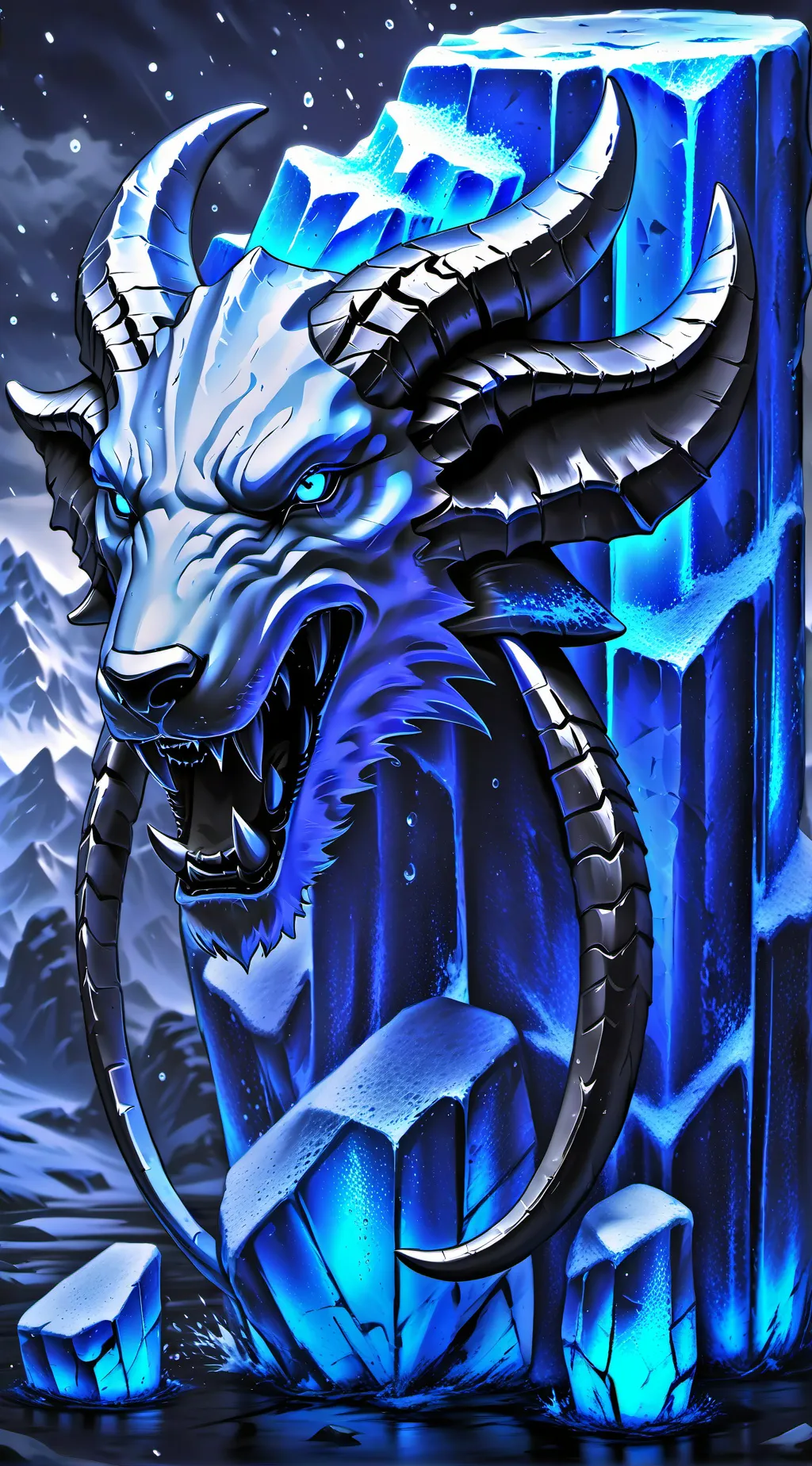 ai character: ice monster background