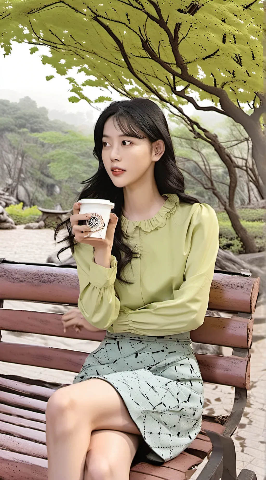 ai character: Paisley background