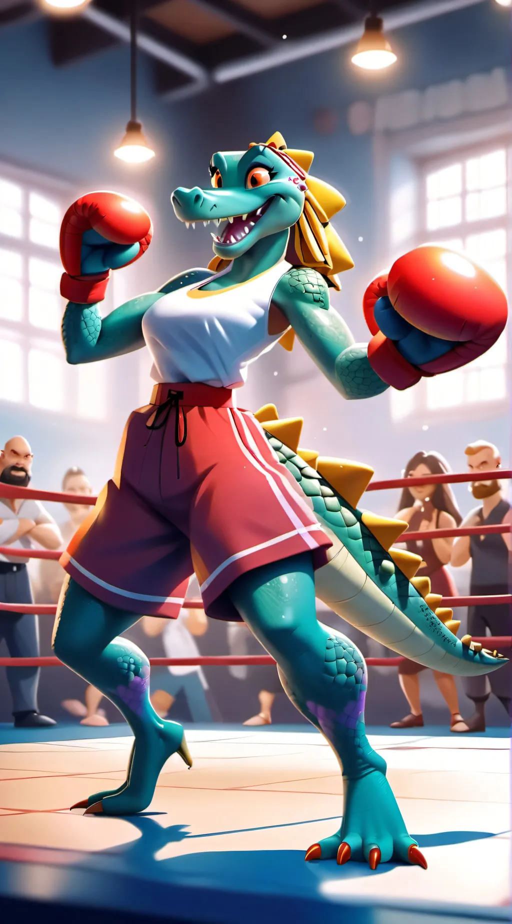 ai character: monster crocodile  background