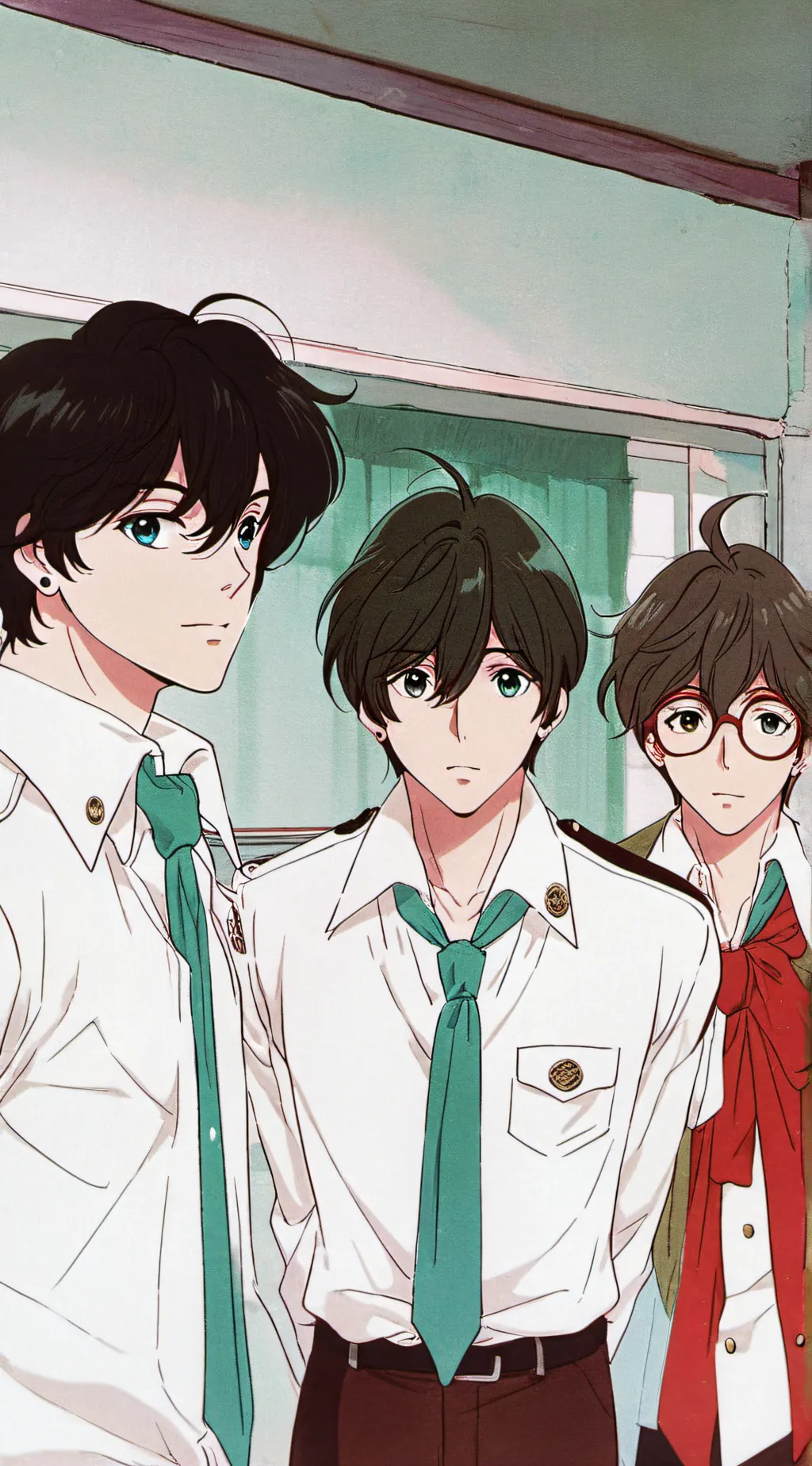 ai character: a group of boys  background