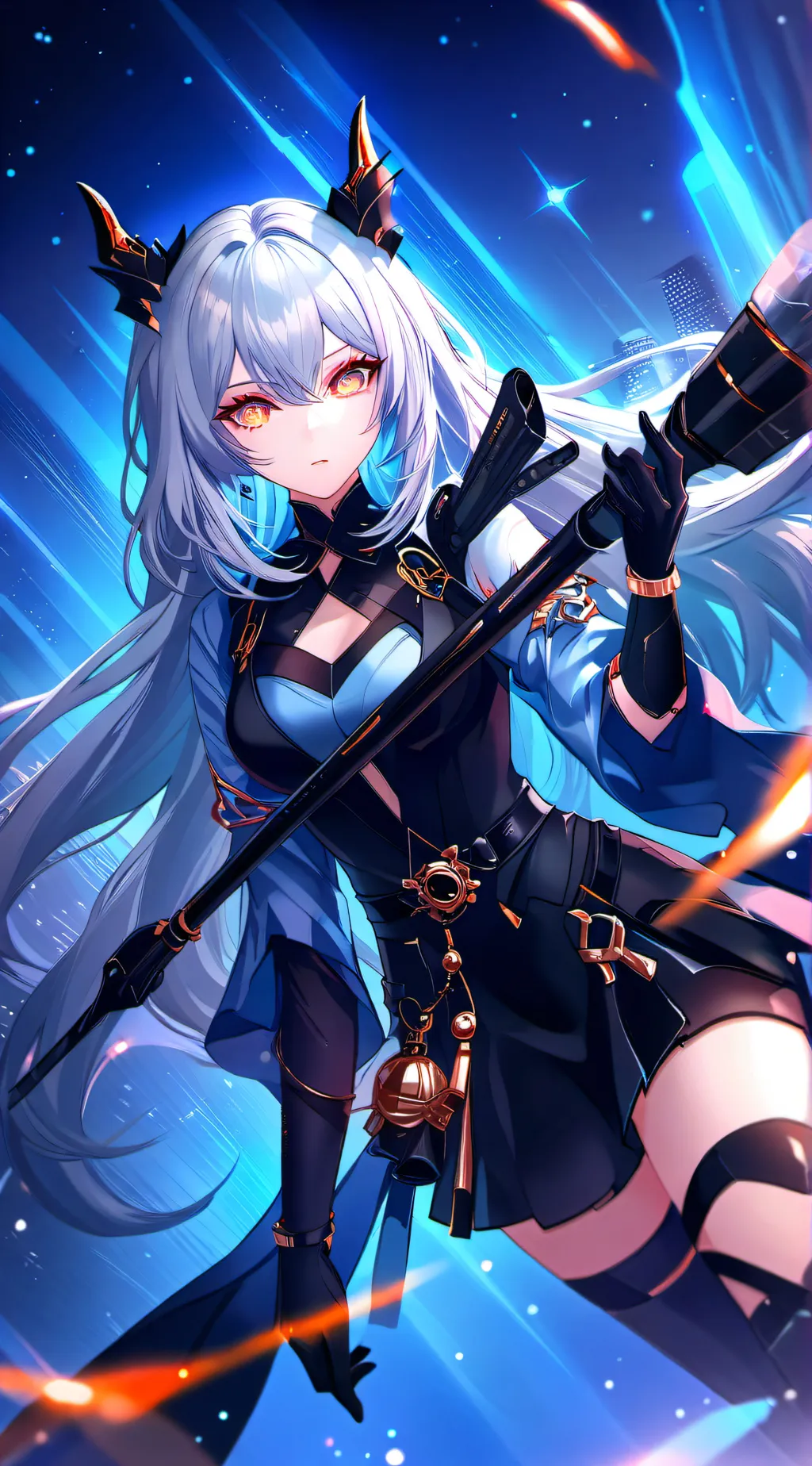 ai character: Silver background
