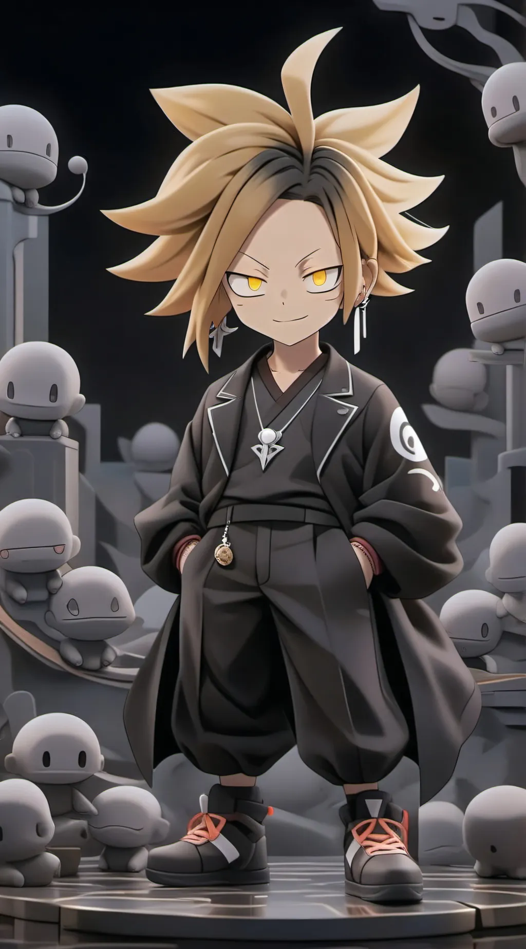 ai character: 𖤐Denki Kaminari𖤐 background