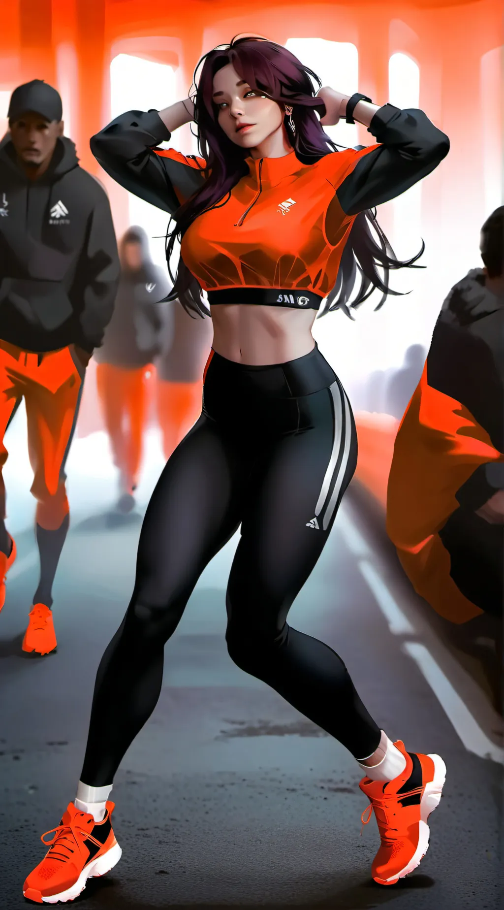 ai character: red angel background
